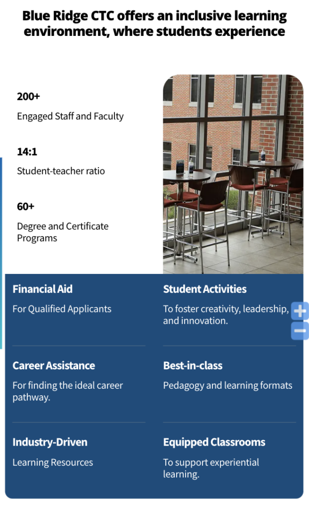 Blue Ridge CTC features web copy